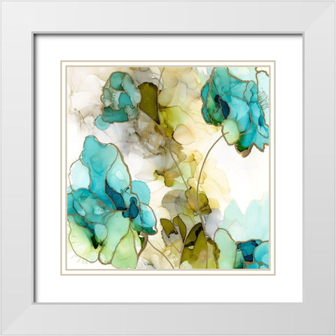 Flower Facets IV White Modern Wood Framed Art Print with Double Matting by Goldberger, Jennifer