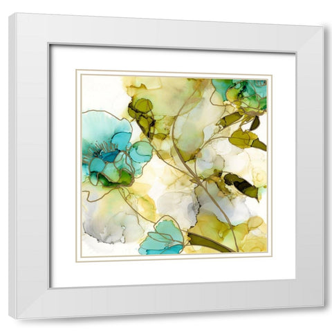 Flower Facets VI White Modern Wood Framed Art Print with Double Matting by Goldberger, Jennifer