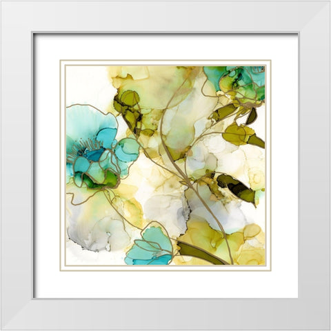 Flower Facets VI White Modern Wood Framed Art Print with Double Matting by Goldberger, Jennifer