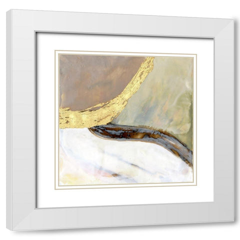 Converging Pathways I White Modern Wood Framed Art Print with Double Matting by Goldberger, Jennifer