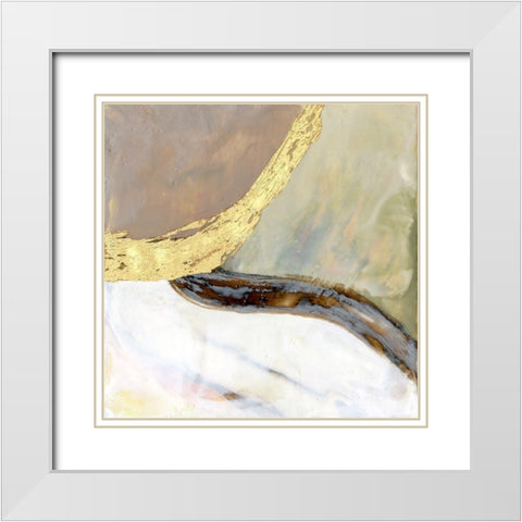 Converging Pathways I White Modern Wood Framed Art Print with Double Matting by Goldberger, Jennifer