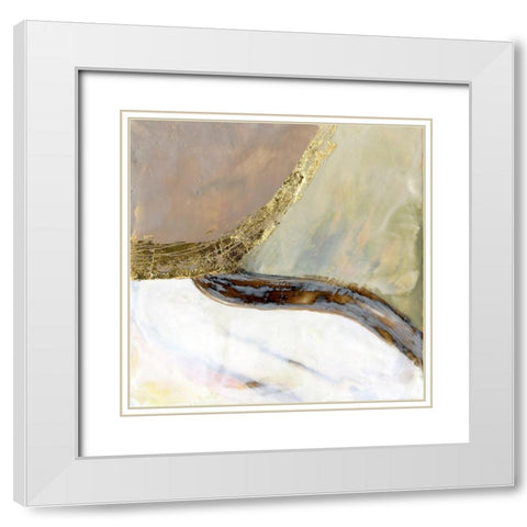 Converging Pathways I White Modern Wood Framed Art Print with Double Matting by Goldberger, Jennifer