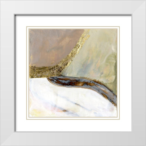 Converging Pathways I White Modern Wood Framed Art Print with Double Matting by Goldberger, Jennifer