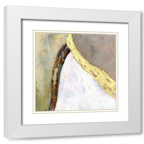 Converging Pathways II White Modern Wood Framed Art Print with Double Matting by Goldberger, Jennifer