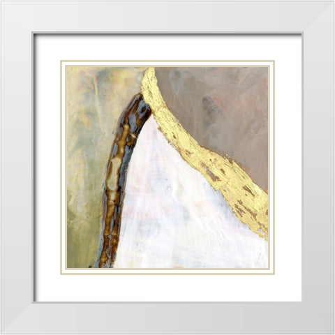 Converging Pathways II White Modern Wood Framed Art Print with Double Matting by Goldberger, Jennifer