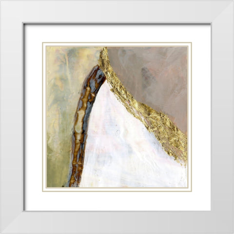 Converging Pathways II White Modern Wood Framed Art Print with Double Matting by Goldberger, Jennifer