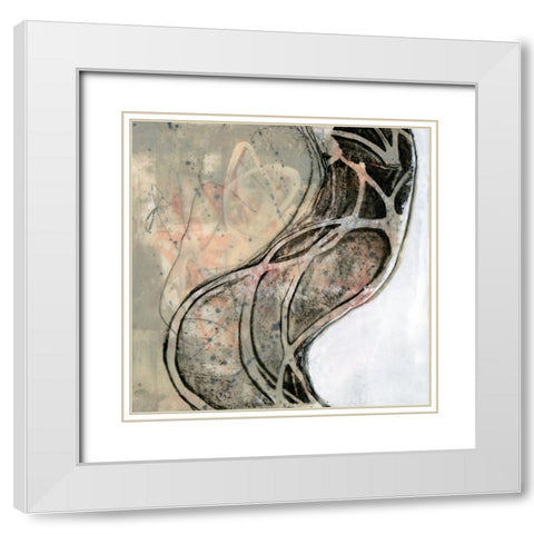 Wave Flux I White Modern Wood Framed Art Print with Double Matting by Goldberger, Jennifer