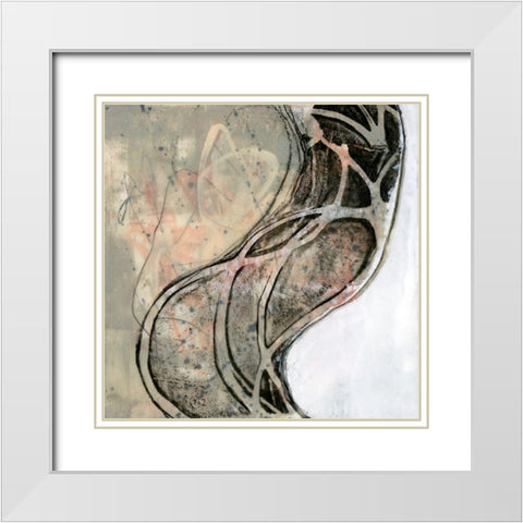 Wave Flux I White Modern Wood Framed Art Print with Double Matting by Goldberger, Jennifer