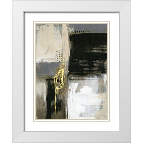Neutral Divisions I White Modern Wood Framed Art Print with Double Matting by Goldberger, Jennifer