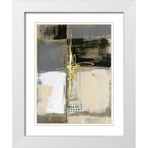 Neutral Divisions III White Modern Wood Framed Art Print with Double Matting by Goldberger, Jennifer