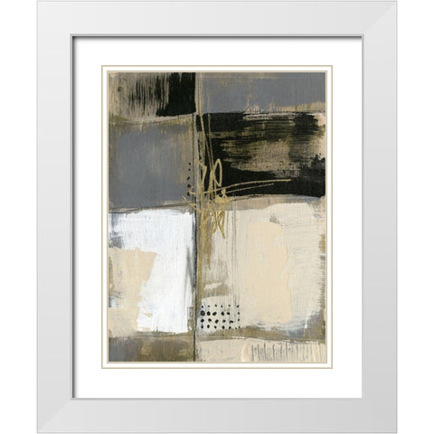 Neutral Divisions III White Modern Wood Framed Art Print with Double Matting by Goldberger, Jennifer