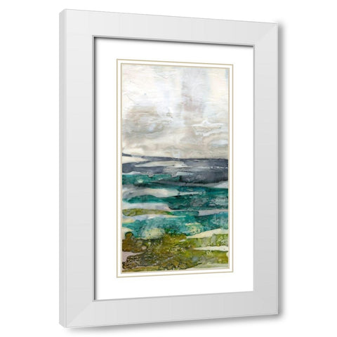 Crackled Marshland I White Modern Wood Framed Art Print with Double Matting by Goldberger, Jennifer