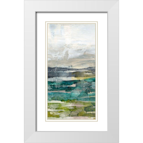 Crackled Marshland II White Modern Wood Framed Art Print with Double Matting by Goldberger, Jennifer