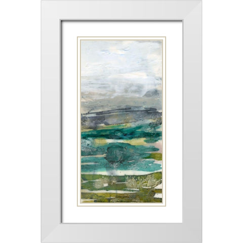 Crackled Marshland III White Modern Wood Framed Art Print with Double Matting by Goldberger, Jennifer