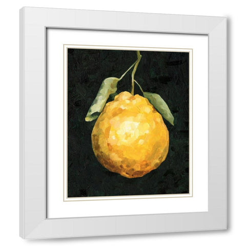 Dark Lemon II White Modern Wood Framed Art Print with Double Matting by Caroline, Emma