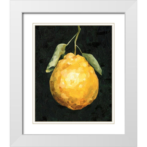 Dark Lemon II White Modern Wood Framed Art Print with Double Matting by Caroline, Emma