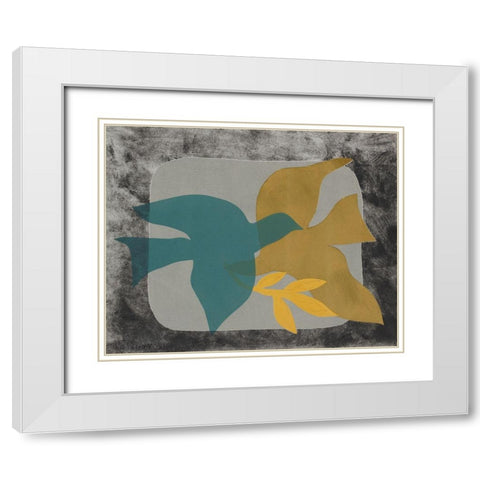 Dove Composition I White Modern Wood Framed Art Print with Double Matting by Delamater, Rob
