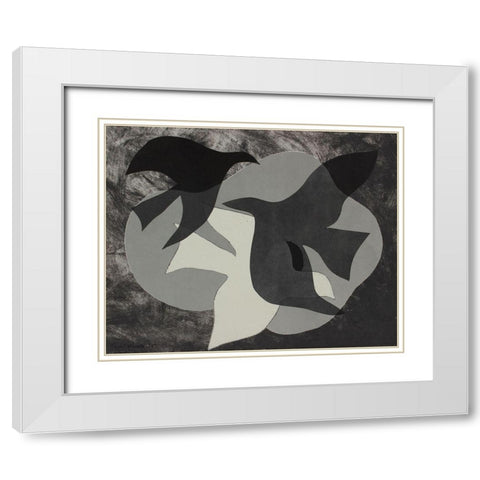 Dove Composition II White Modern Wood Framed Art Print with Double Matting by Delamater, Rob