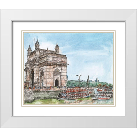 Dreaming of India I White Modern Wood Framed Art Print with Double Matting by Wang, Melissa