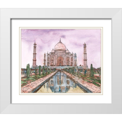 Dreaming of India II White Modern Wood Framed Art Print with Double Matting by Wang, Melissa