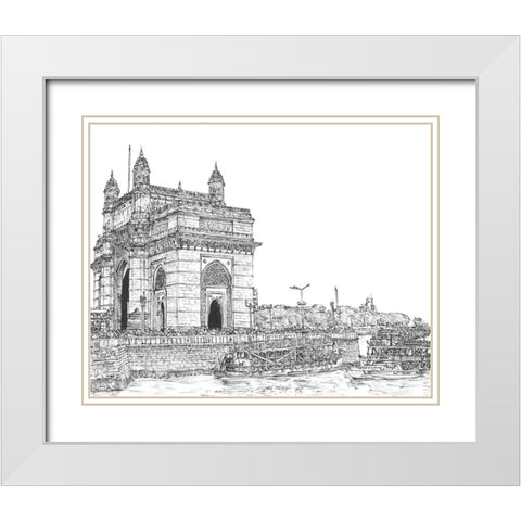 India in Black and White I White Modern Wood Framed Art Print with Double Matting by Wang, Melissa