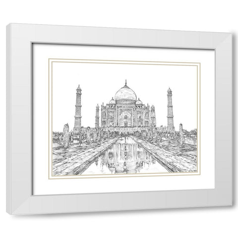 India in Black and White II White Modern Wood Framed Art Print with Double Matting by Wang, Melissa