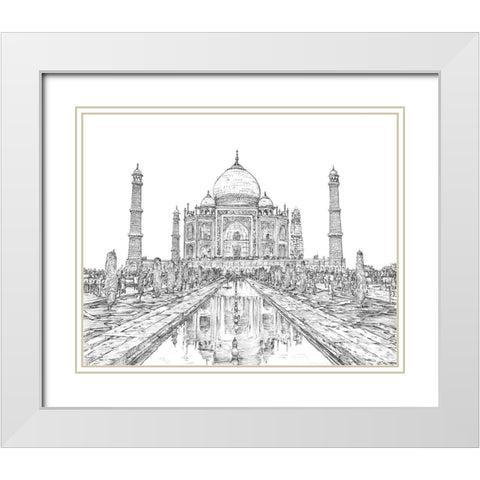 India in Black and White II White Modern Wood Framed Art Print with Double Matting by Wang, Melissa