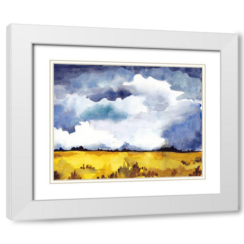 September Sky Studies II White Modern Wood Framed Art Print with Double Matting by McCreery, Paul