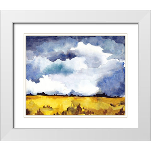 September Sky Studies II White Modern Wood Framed Art Print with Double Matting by McCreery, Paul