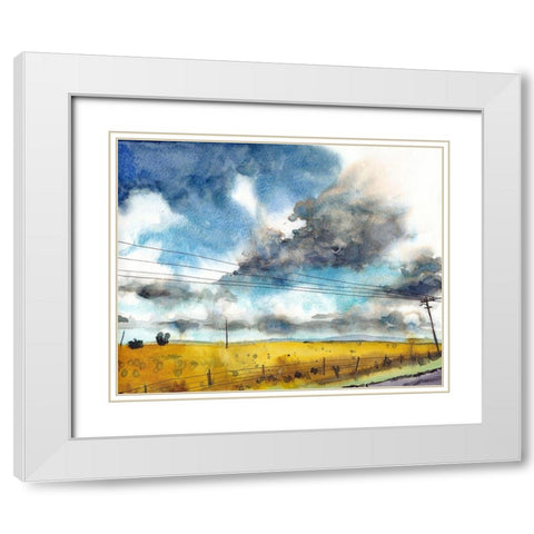 September Sky Studies III White Modern Wood Framed Art Print with Double Matting by McCreery, Paul