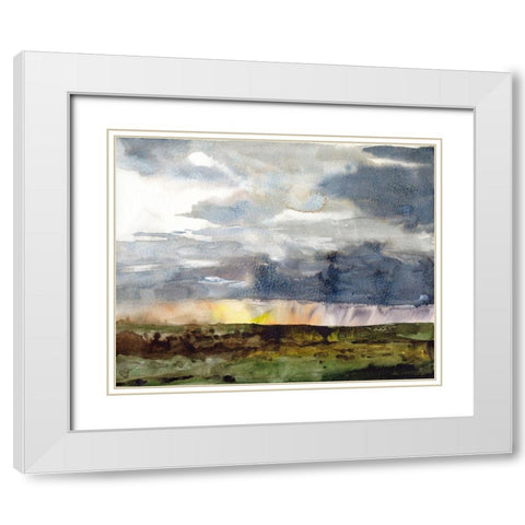 September Sky Studies IV White Modern Wood Framed Art Print with Double Matting by McCreery, Paul