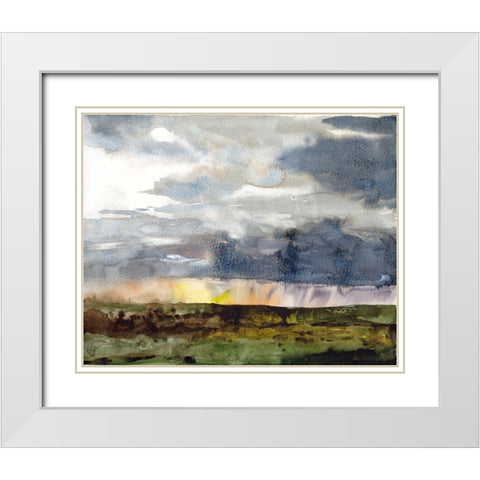 September Sky Studies IV White Modern Wood Framed Art Print with Double Matting by McCreery, Paul