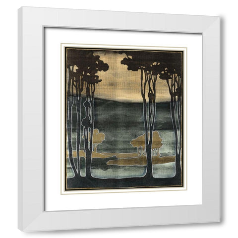 Nouveau Trees I White Modern Wood Framed Art Print with Double Matting by Goldberger, Jennifer