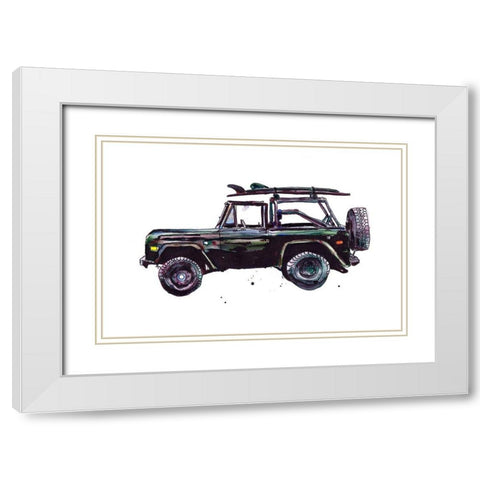 Surfin Wheels II White Modern Wood Framed Art Print with Double Matting by McCreery, Paul