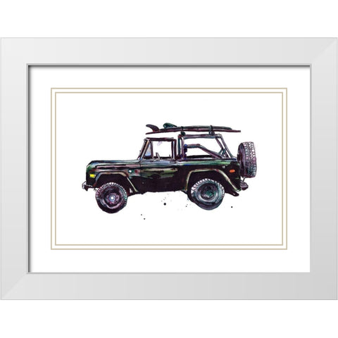 Surfin Wheels II White Modern Wood Framed Art Print with Double Matting by McCreery, Paul