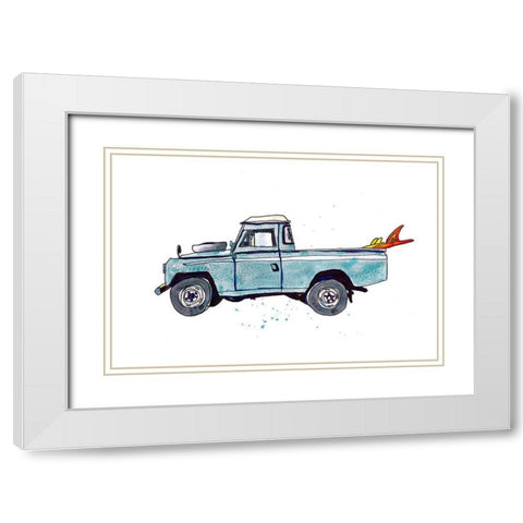 Surfin Wheels III White Modern Wood Framed Art Print with Double Matting by McCreery, Paul