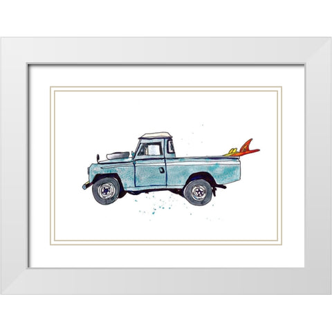 Surfin Wheels III White Modern Wood Framed Art Print with Double Matting by McCreery, Paul