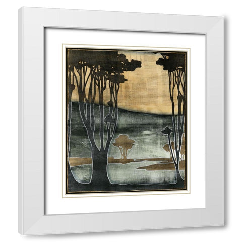 Nouveau Trees II White Modern Wood Framed Art Print with Double Matting by Goldberger, Jennifer