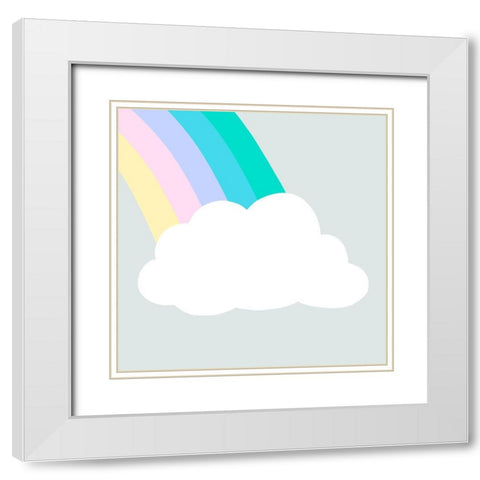 Rainbow Cloud I White Modern Wood Framed Art Print with Double Matting by Barnes, Victoria