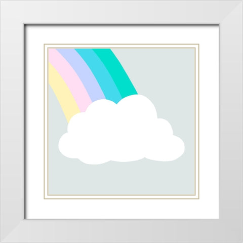 Rainbow Cloud I White Modern Wood Framed Art Print with Double Matting by Barnes, Victoria