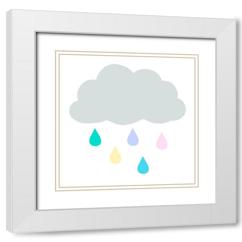 Rainbow Cloud II White Modern Wood Framed Art Print with Double Matting by Barnes, Victoria