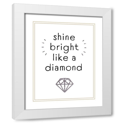 Shine Bright I White Modern Wood Framed Art Print with Double Matting by Barnes, Victoria