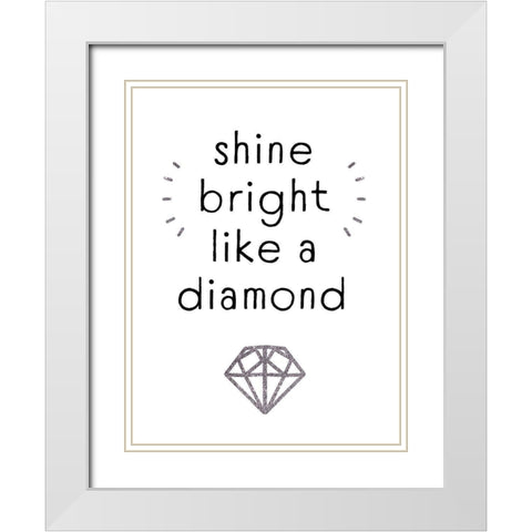 Shine Bright I White Modern Wood Framed Art Print with Double Matting by Barnes, Victoria