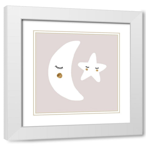 Nap Time I White Modern Wood Framed Art Print with Double Matting by Barnes, Victoria