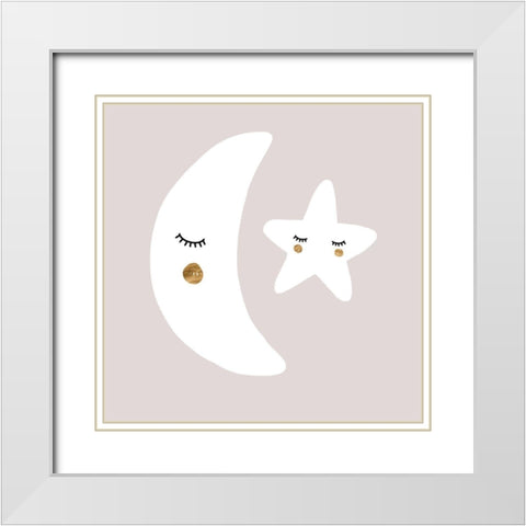 Nap Time I White Modern Wood Framed Art Print with Double Matting by Barnes, Victoria