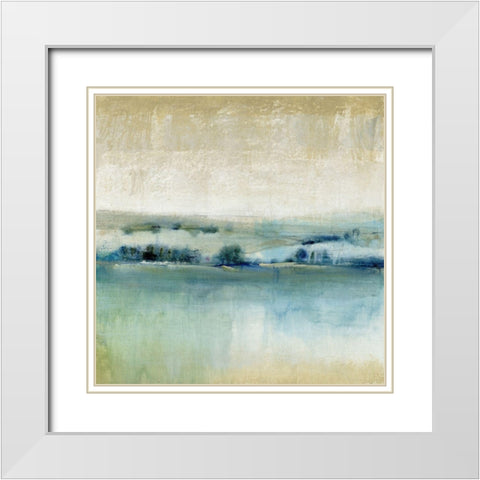 Distant Shoreline II White Modern Wood Framed Art Print with Double Matting by OToole, Tim