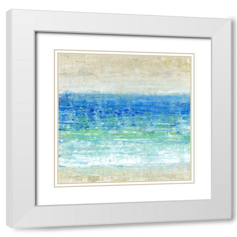 Ocean Impressions I White Modern Wood Framed Art Print with Double Matting by OToole, Tim