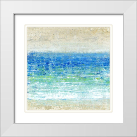 Ocean Impressions I White Modern Wood Framed Art Print with Double Matting by OToole, Tim