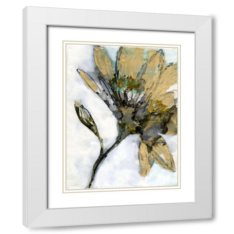 Flower Alloy I White Modern Wood Framed Art Print with Double Matting by Goldberger, Jennifer