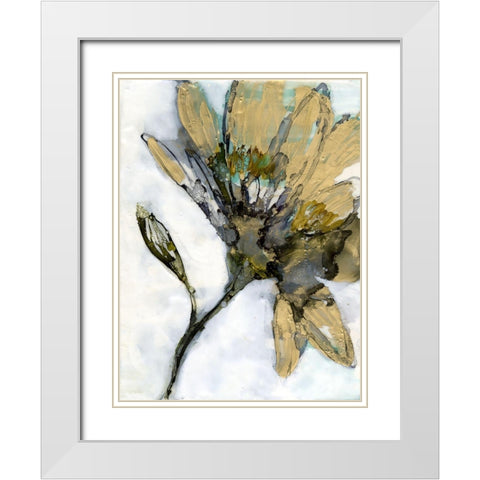 Flower Alloy I White Modern Wood Framed Art Print with Double Matting by Goldberger, Jennifer